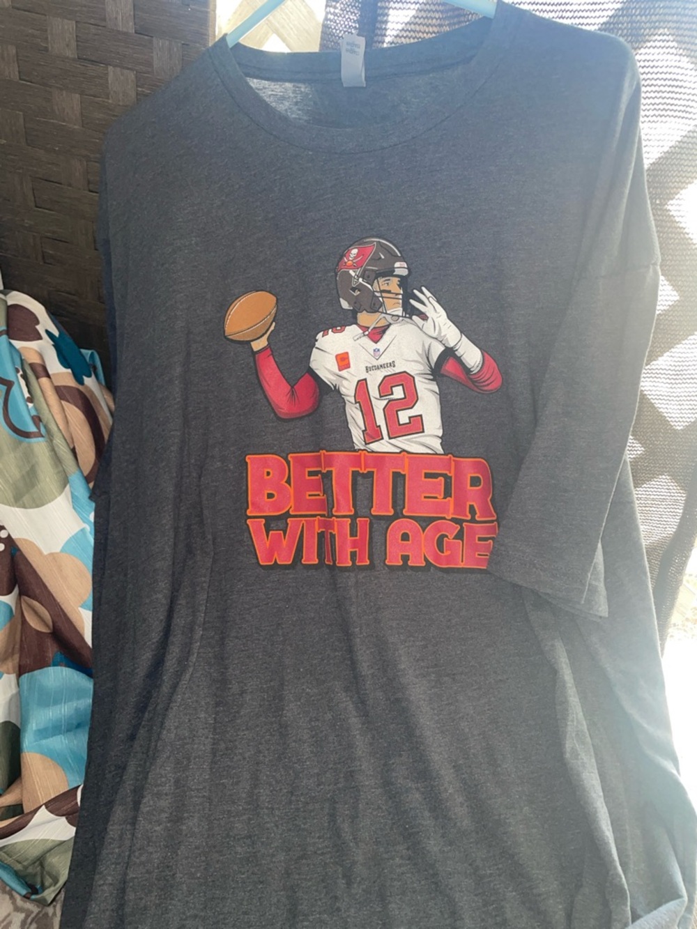 Next Level Apparel Charcoal Gray 'Better With Age' Football Graphic Tee